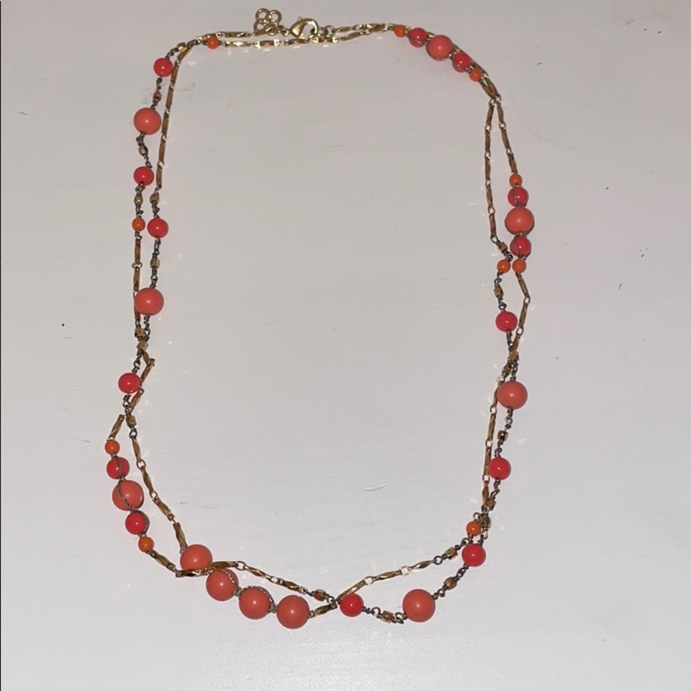 Stella and Dot Orange beaded necklace